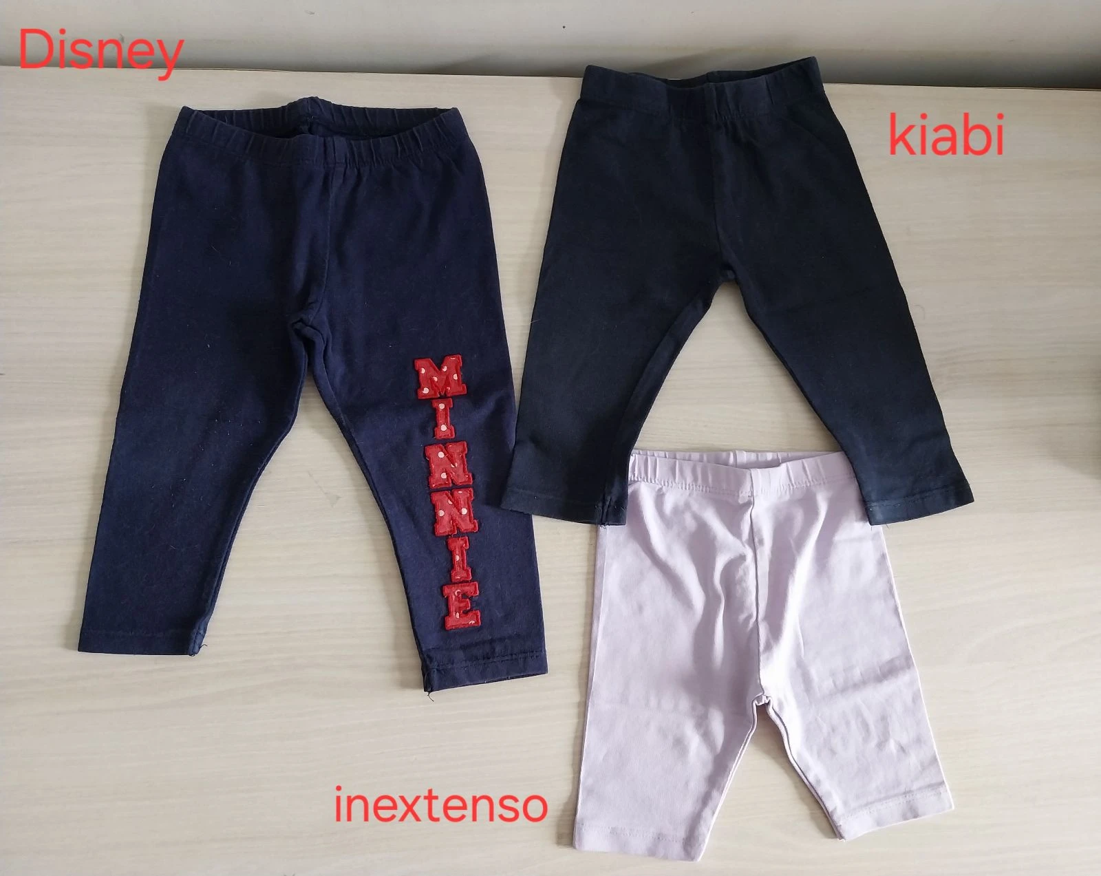 Lot de 3 leggings fille 12 mois 